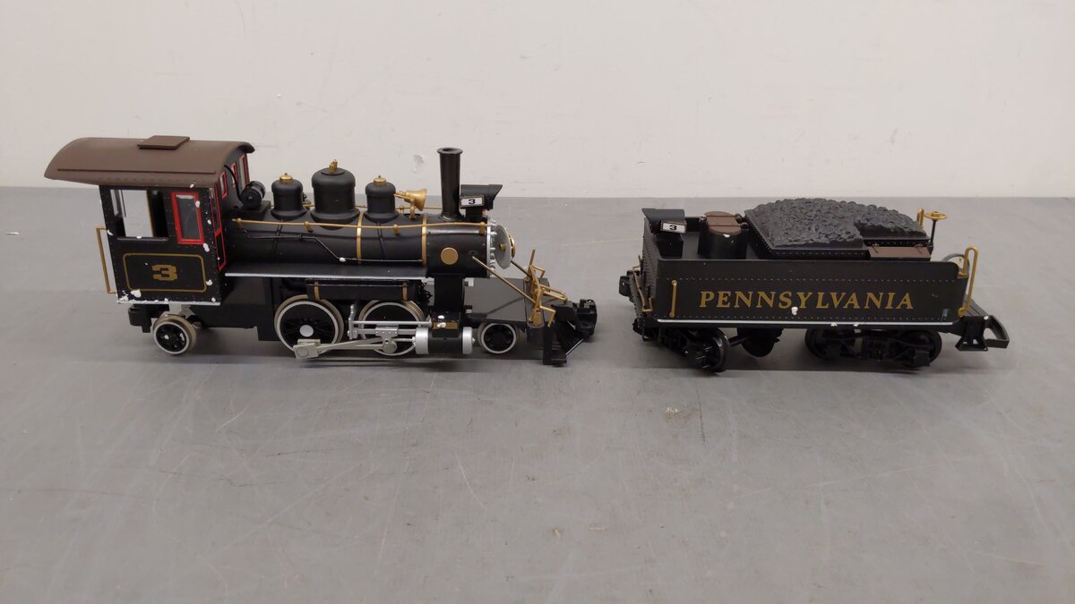 Bachmann 91114 G Gauge Pennsylvania Railroad 2-4-2 Steam Locomotive & Tender #3 EX/Box