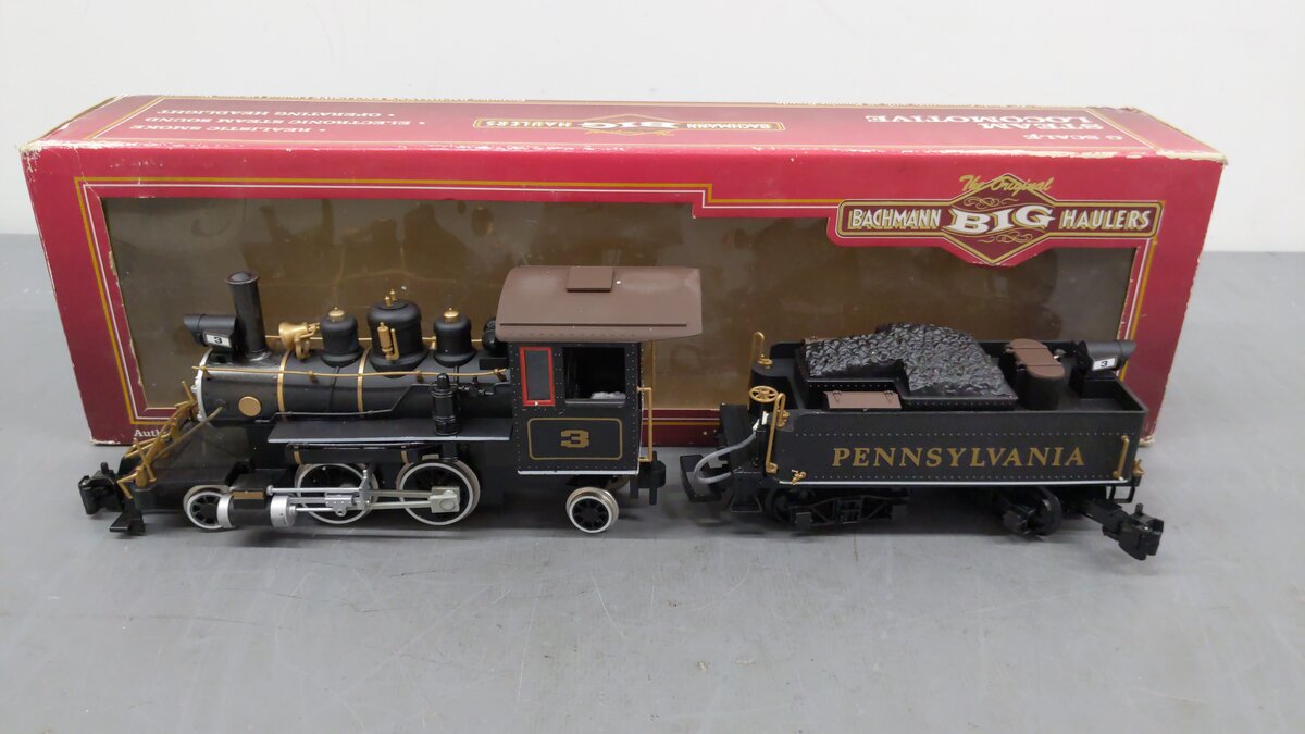 Bachmann 91114 G Gauge Pennsylvania Railroad 2-4-2 Steam Locomotive & Tender #3 EX/Box