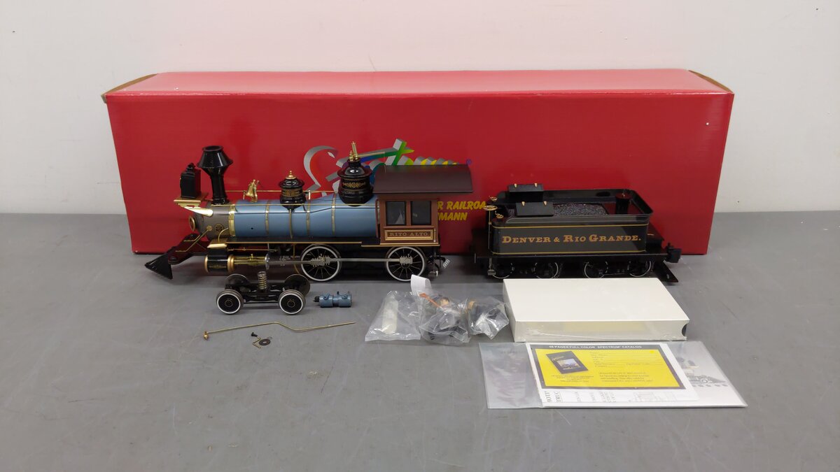 Bachmann 81398 G Denver & Rio Grande Western 4-4-0 Steam Locomotive & Tender VG/Box