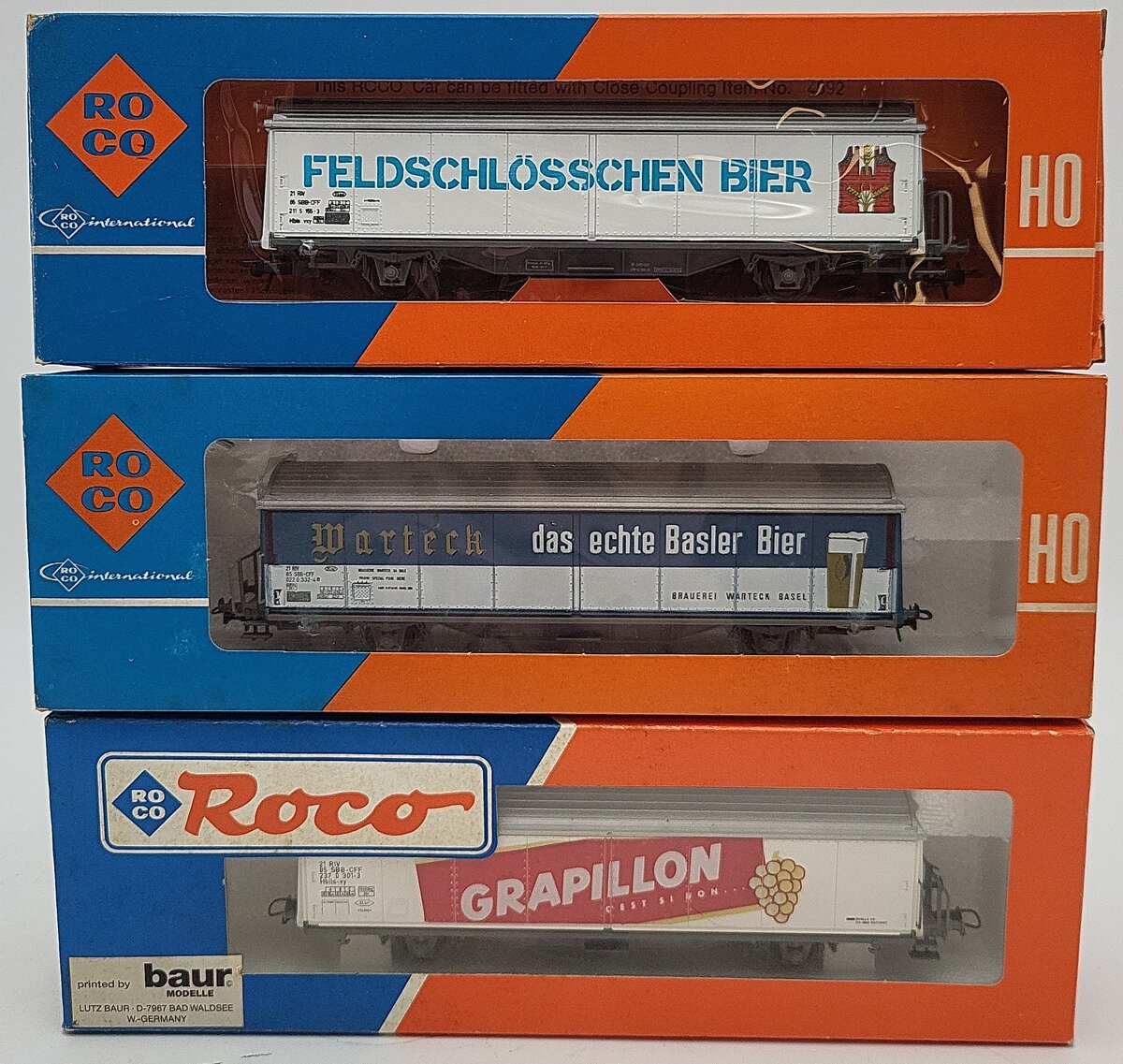 Roco HO Scale SBB Reefer Car Assortments: 291031, 4340C, 4340F [3] EX/Box