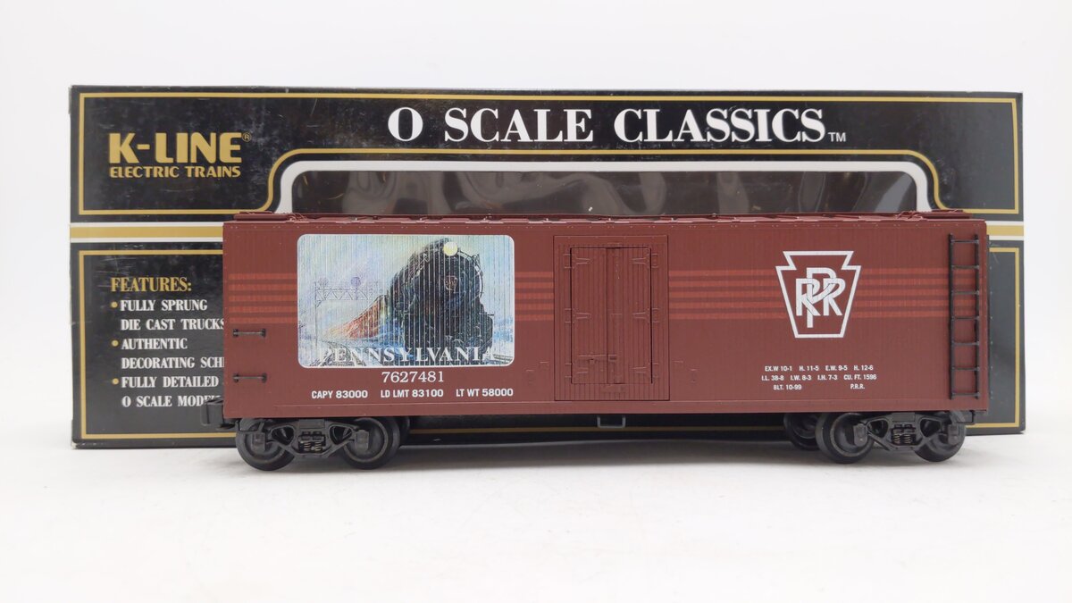 K-Line K792-7481 O PRR Historical Art Classic Wood-Sided Reefer LN/Box