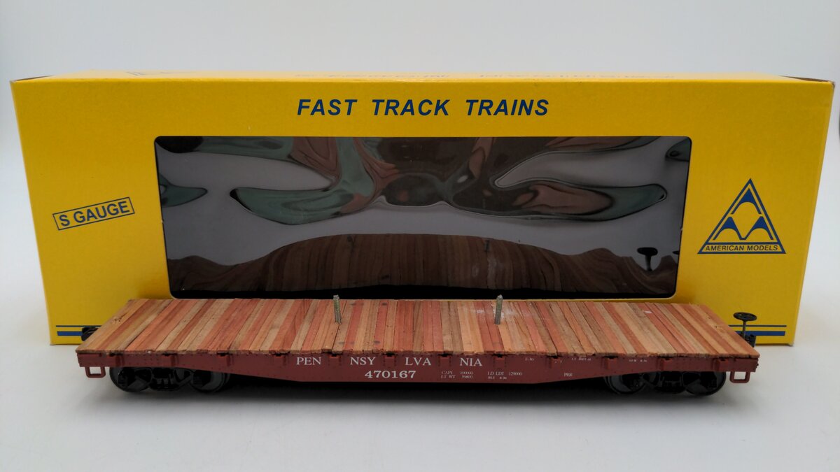 American Models 6017 S Pennsylvania Railroad Flatcar #470167 EX/Box