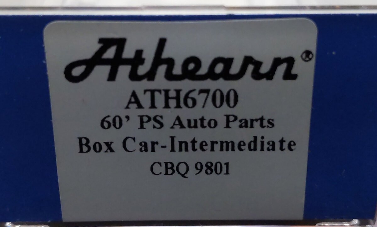 Athearn 6700 N Chicago Burlington & Quincy 60' PS Auto Boxcar #9801