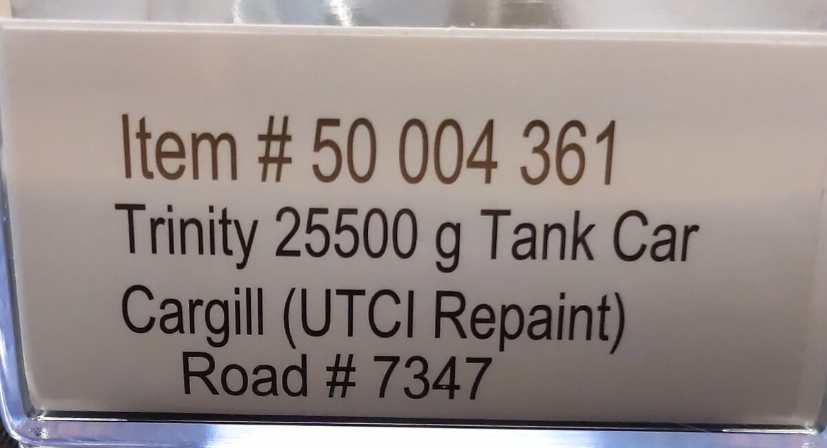 Atlas 50004361 N Cargill Trinity 25,500 Gallon Tank Car #7347 LN/Box