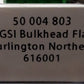 Atlas 50004803 N Burlington Northern 48' GSI Bulkhead Flat Car #616001