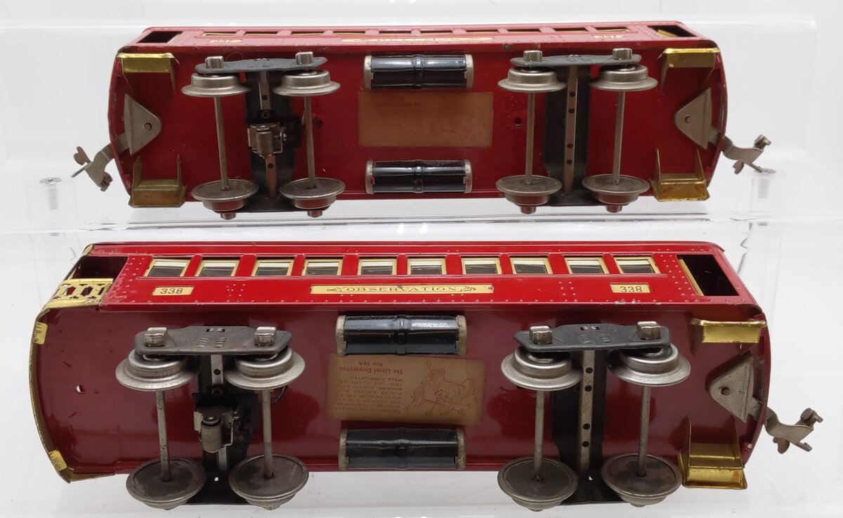 Lionel Vintage Standard Gauge Lionel Lines Passenger Cars #337/#338 [2] VG/Box