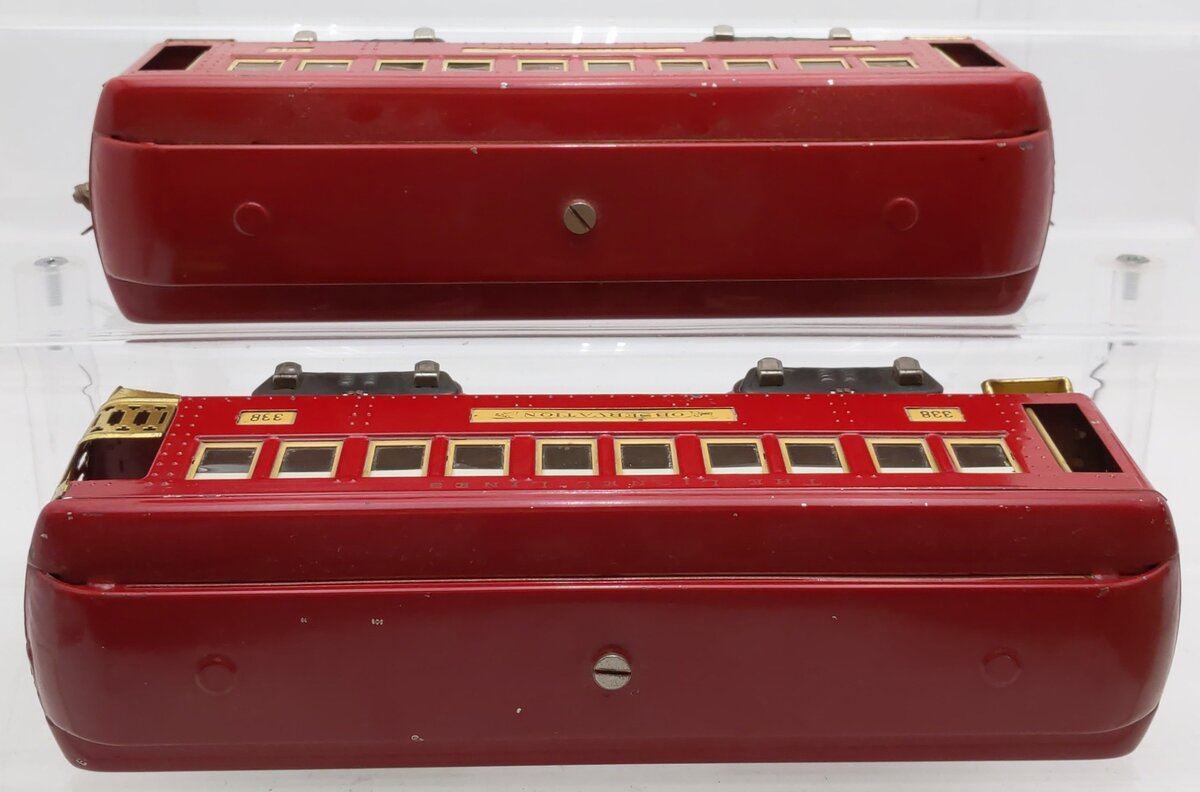 Lionel Vintage Standard Gauge Lionel Lines Passenger Cars #337/#338 [2] VG/Box