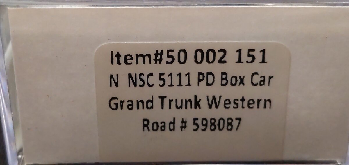 Atlas 50002151 N Scale Grand Trunk Western NSC 50' Plug Door Box #598087