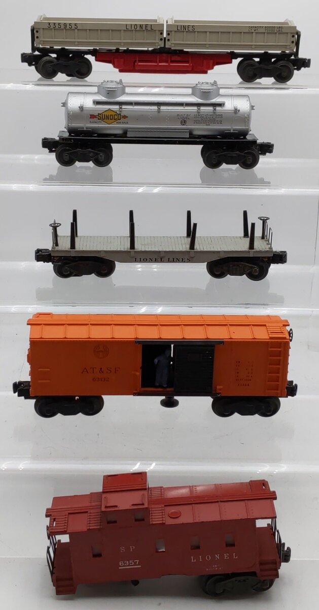 Lionel Vintage O Gauge Freight Cars #335955,6465,2411,63132,6357 [5] VG
