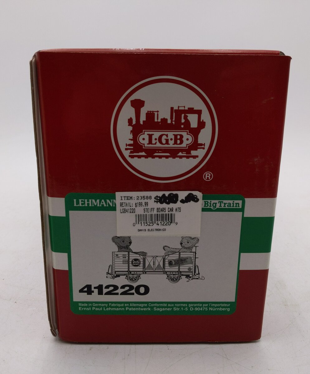 LGB 41220 G Gauge Gondola with 2 Steiff Bears LN/Box