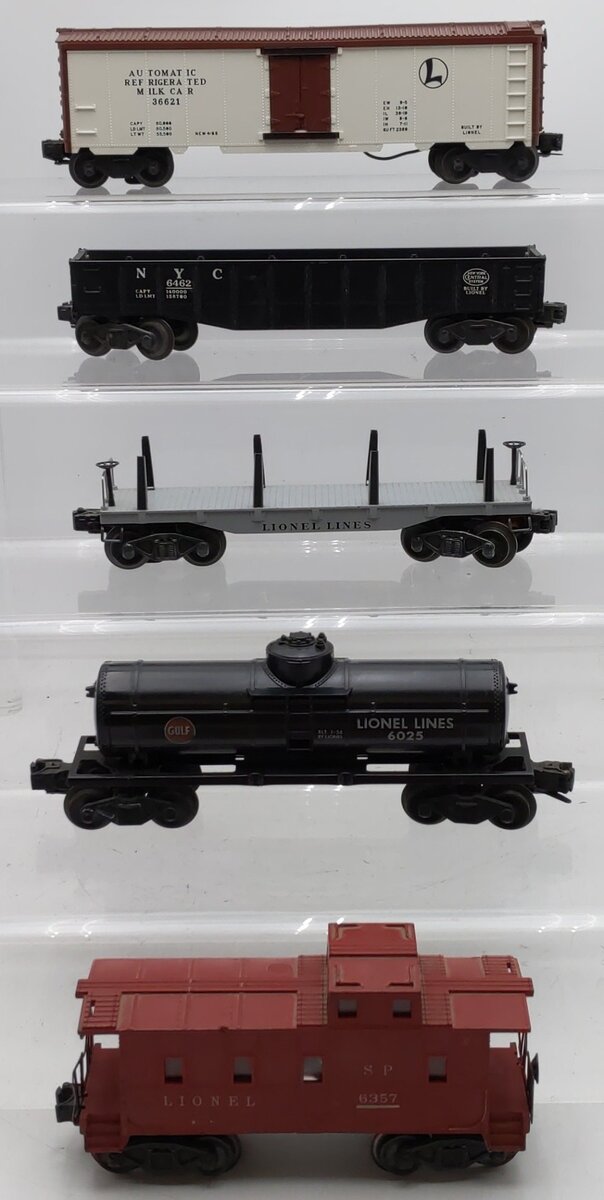 Lionel Vintage O Gauge Freight Cars #36621,6462,2411,6025,6357 [5] VG