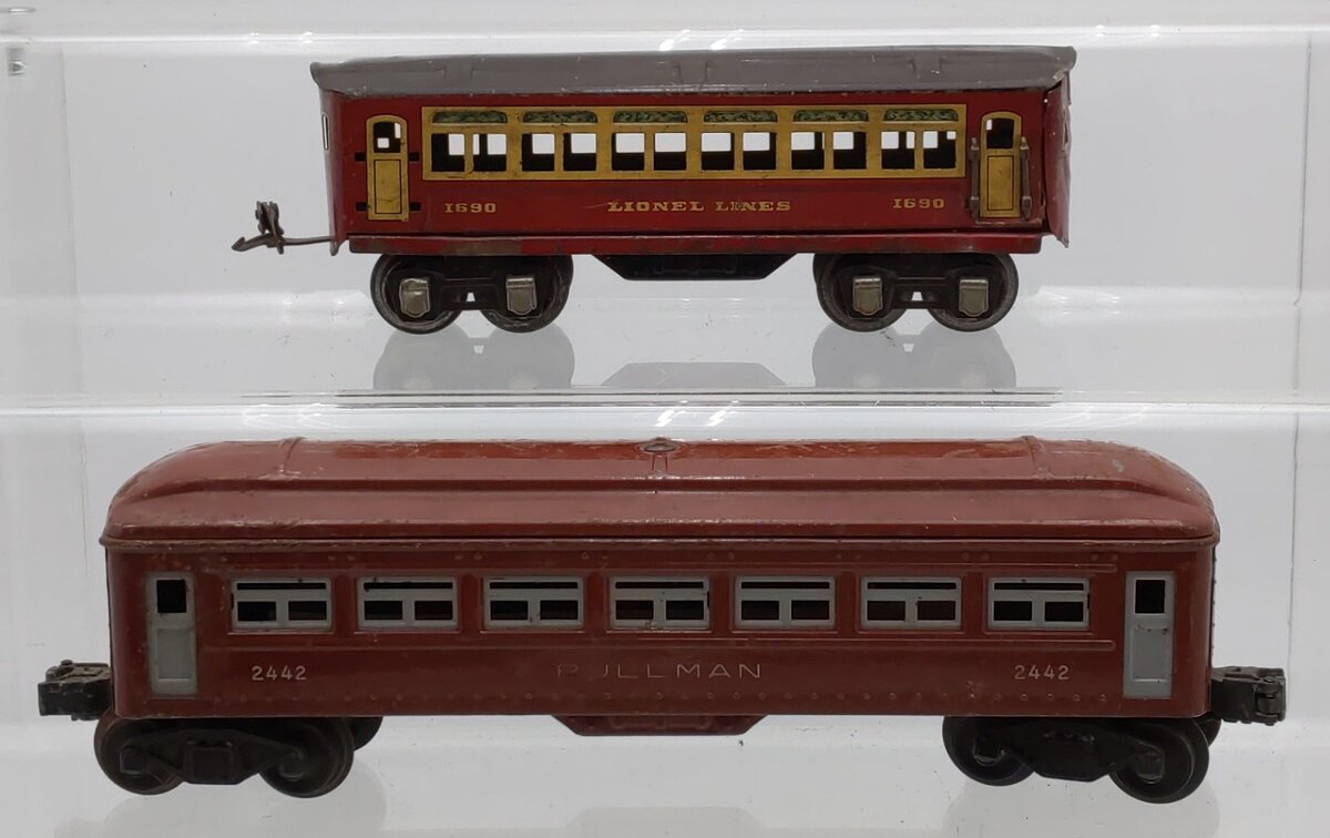 Lionel Vintage O Gauge Tinplate Passenger Cars #2442/#1690 [2] VG