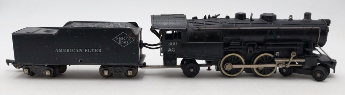 American Flyer 300 Vintage S Reading 4-4-2 Atlantic Steam Locomotive & Tender VG
