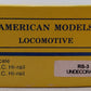 American Models RS-3 S Gauge Undecorated Black Diesel Locomotive EX/Box
