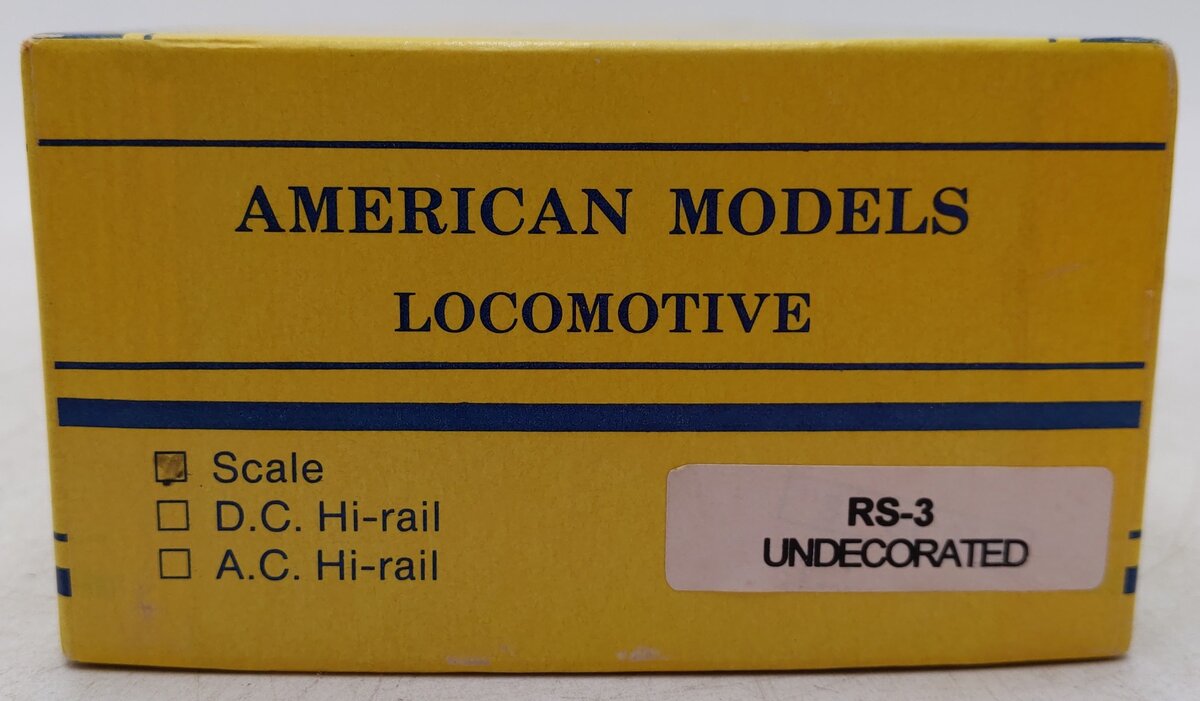 American Models RS-3 S Gauge Undecorated Black Diesel Locomotive EX/Box