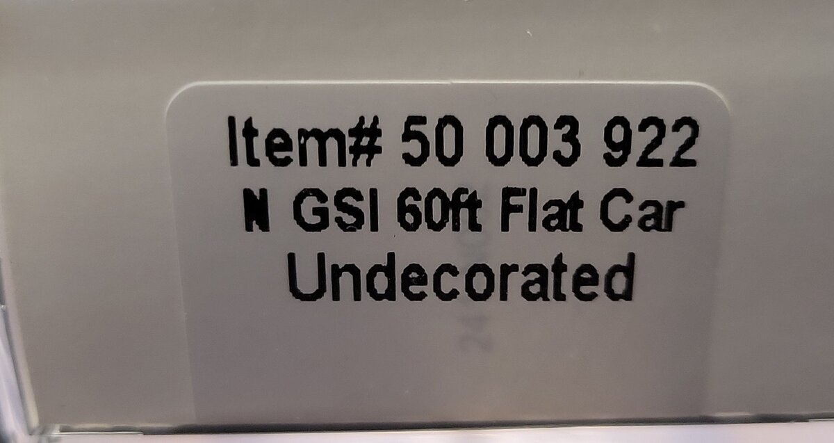 Atlas 50003922 N Undecorated GSI 60' Flat Car LN/Box