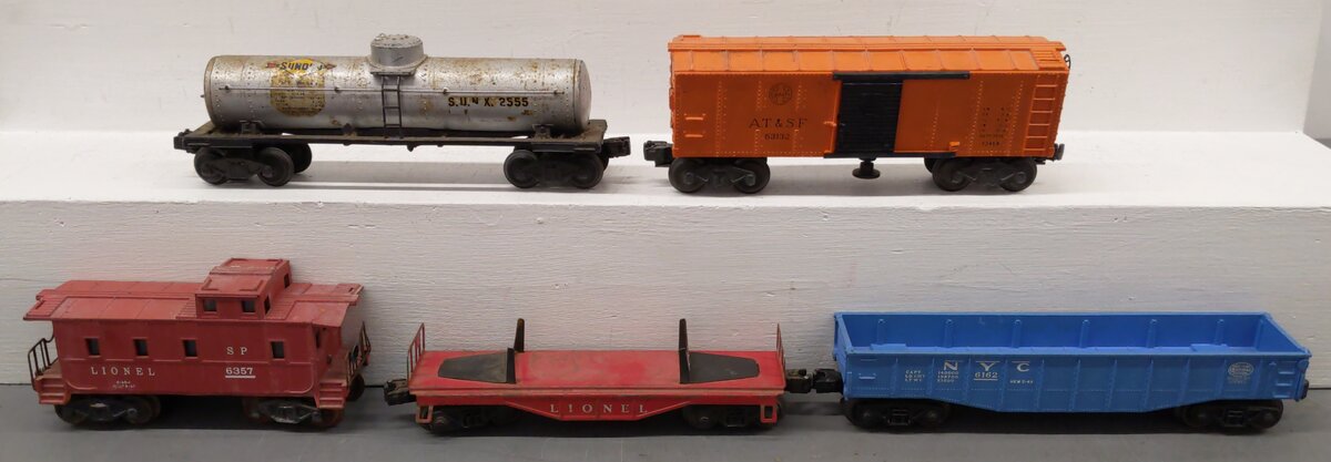 Lionel Vintage O Gauge Freight Cars: 6162, 2555, X3464, 6357, 6111 [5] VG