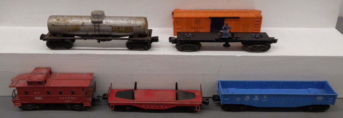 Lionel Vintage O Gauge Freight Cars: 6162, 2555, X3464, 6357, 6111 [5] VG