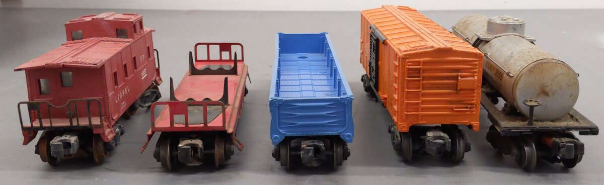 Lionel Vintage O Gauge Freight Cars: 6162, 2555, X3464, 6357, 6111 [5] VG