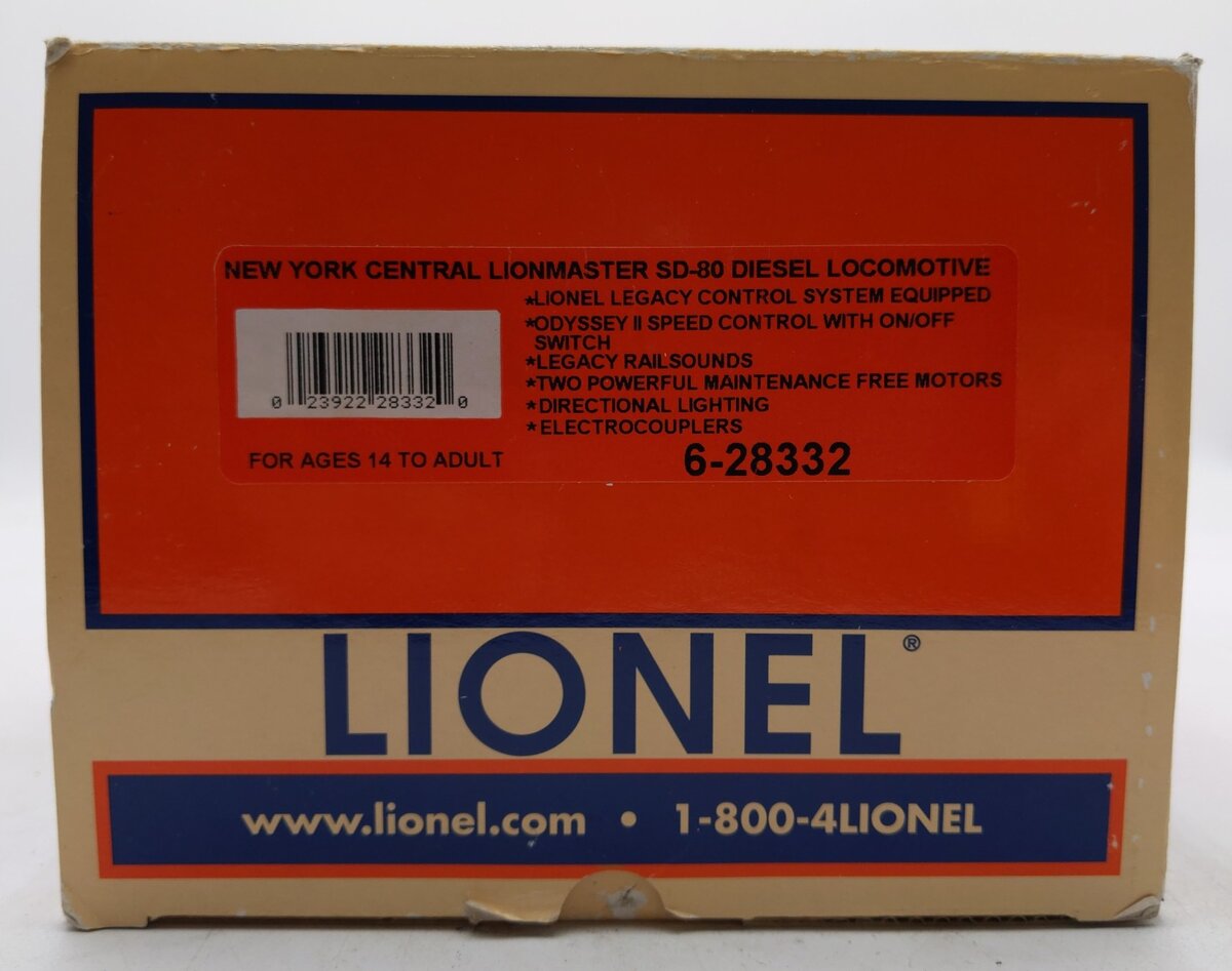 Lionel 6-28332 O New York Central Lionmaster SD-80 Diesel Locomotive #9951 LN/Box