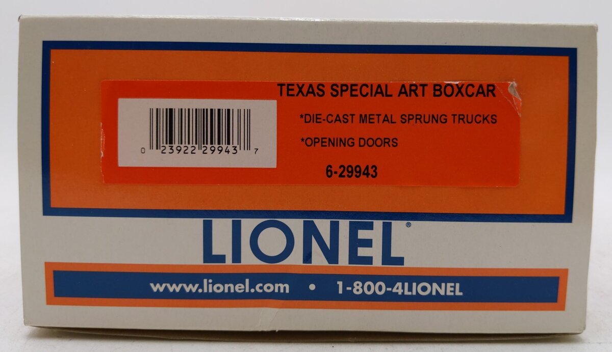 Lionel 6-29943 O Gauge Texas Special RR Art Boxcar LN/Box