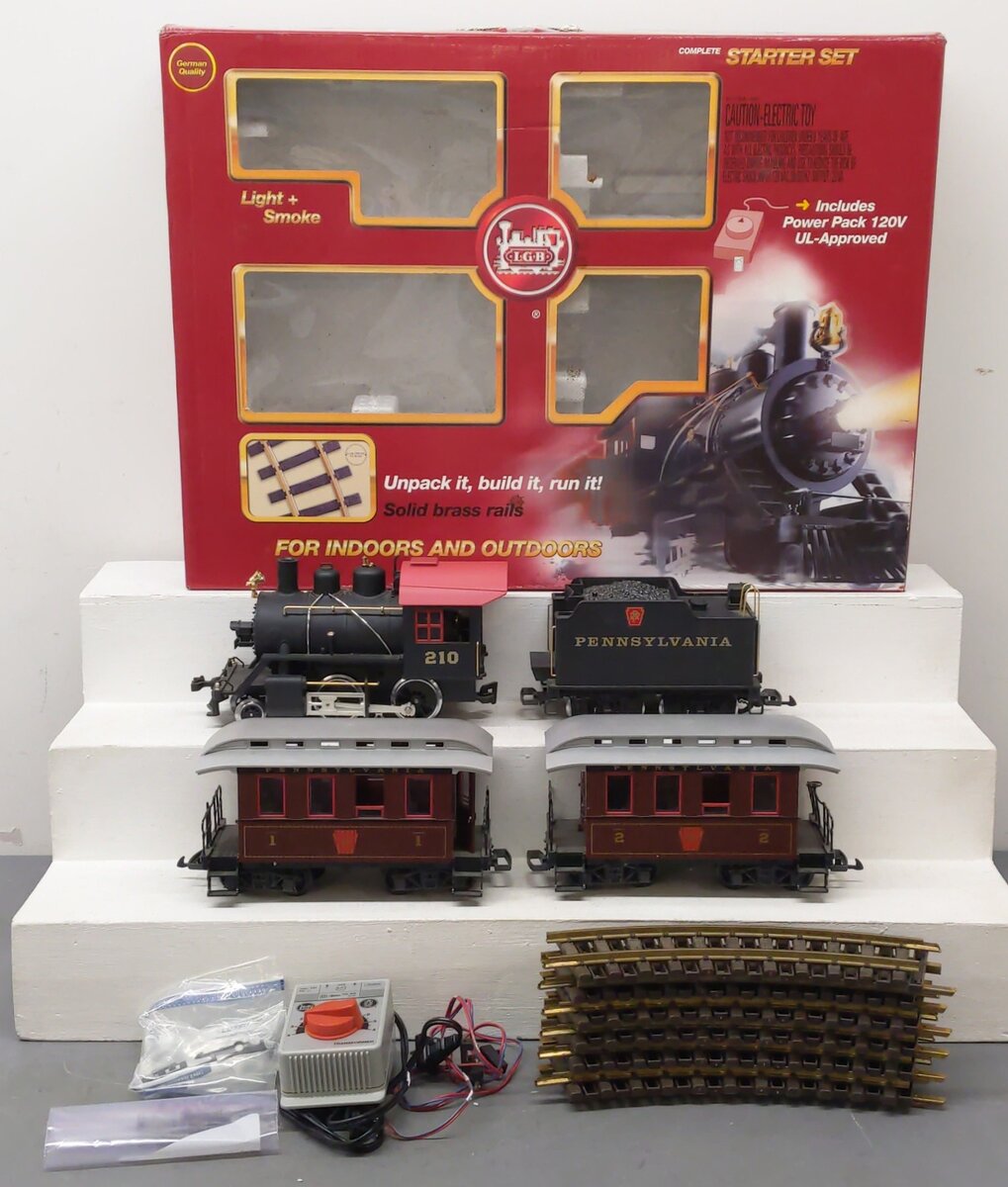 LGB 72323 Pennsylvania G Gauge Steam Passenger Train Set EX/Box