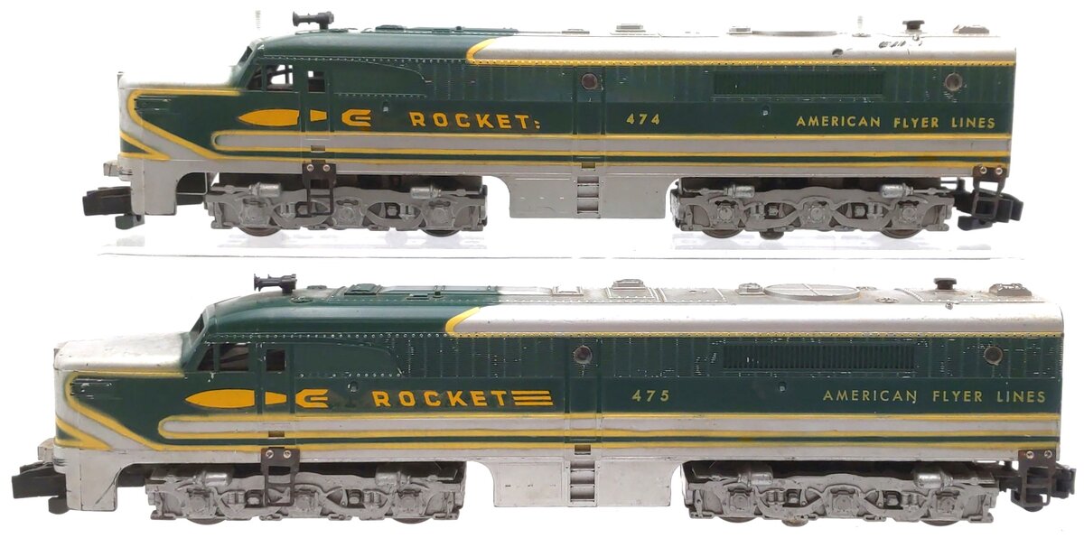 American Flyer 4745 Vintage S Rocket PA-1 AA Diesel Locomotive Set - Painted VG