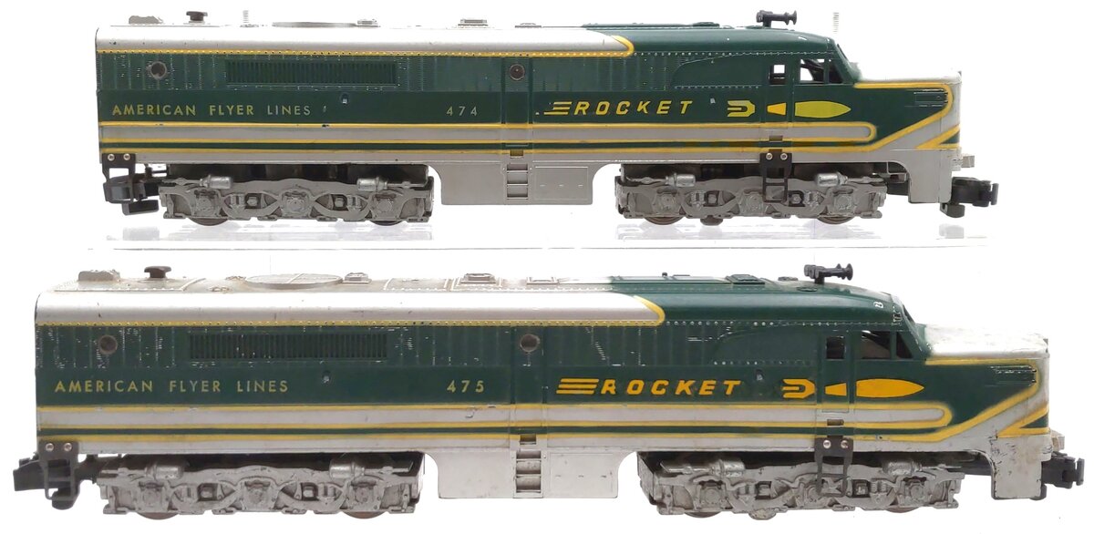 American Flyer 4745 Vintage S Rocket PA-1 AA Diesel Locomotive Set - Painted VG