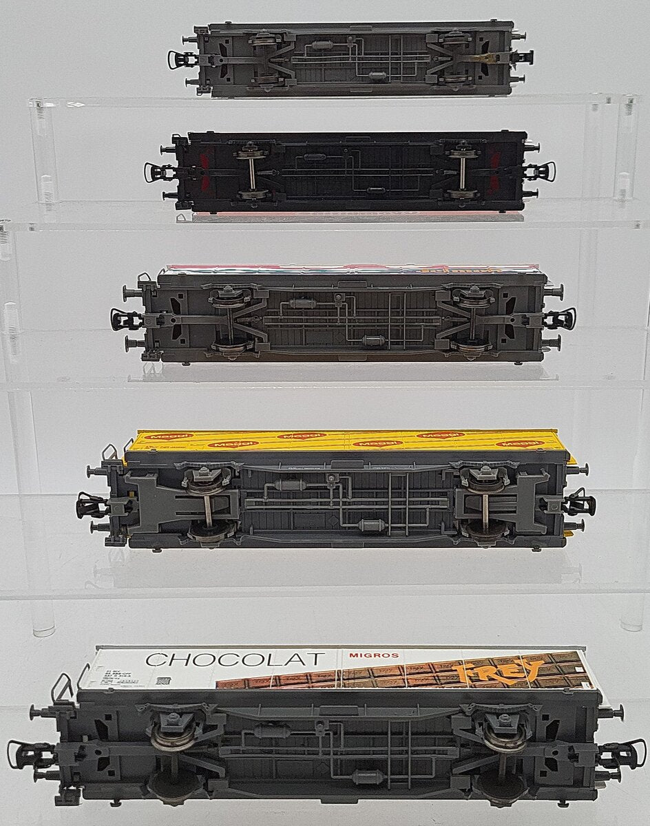 Roco HO Scale SBB Boxcar Assortment: 291033, 46399, 291035, 46593, 4340K [5] EX/Box