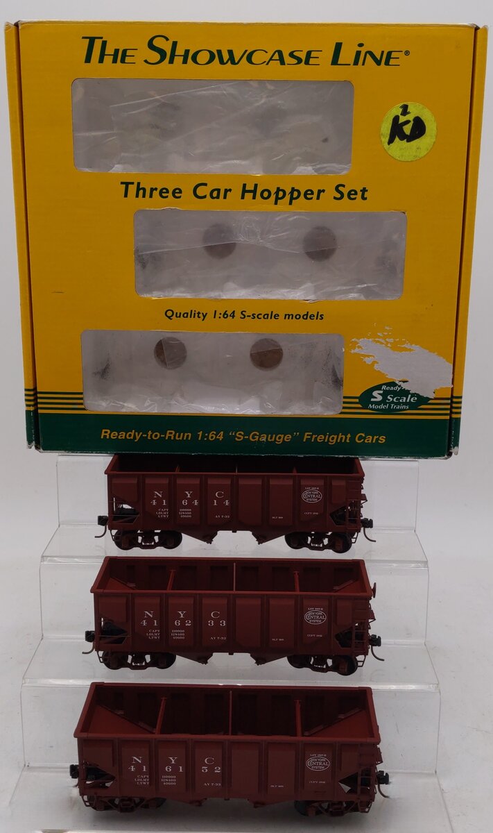 S-Helper 01190 S Scale NYC Red 3-Car Hopper Car Set A EX