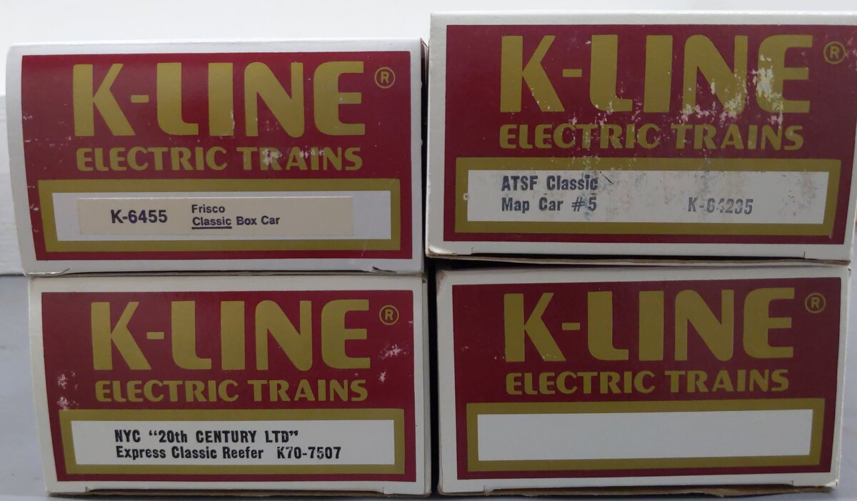 K-Line O Assorted Box Cars K70-7507, K-6455, K-64235 [4] EX/Box