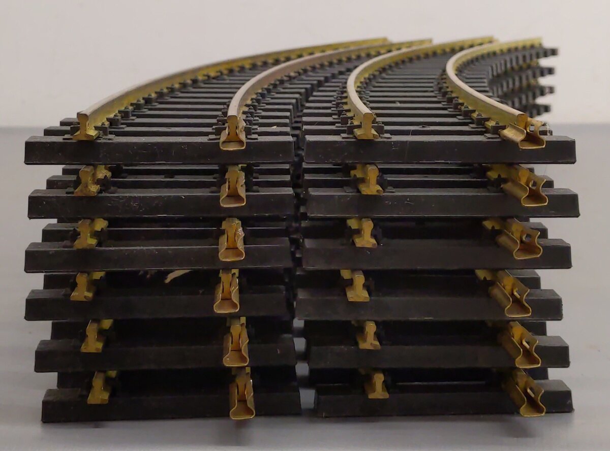 USA Trains R81700 G 10' Diameter Curved Track- Solid Brass Rail (Pack of 12) VG/Box