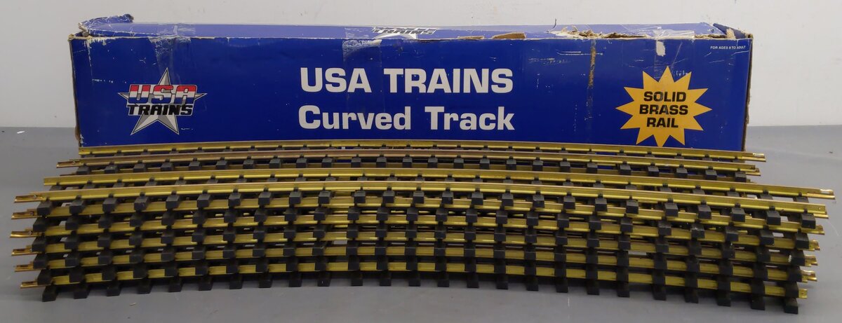 USA Trains R81700 G 10' Diameter Curved Track- Solid Brass Rail (Pack of 12) VG/Box