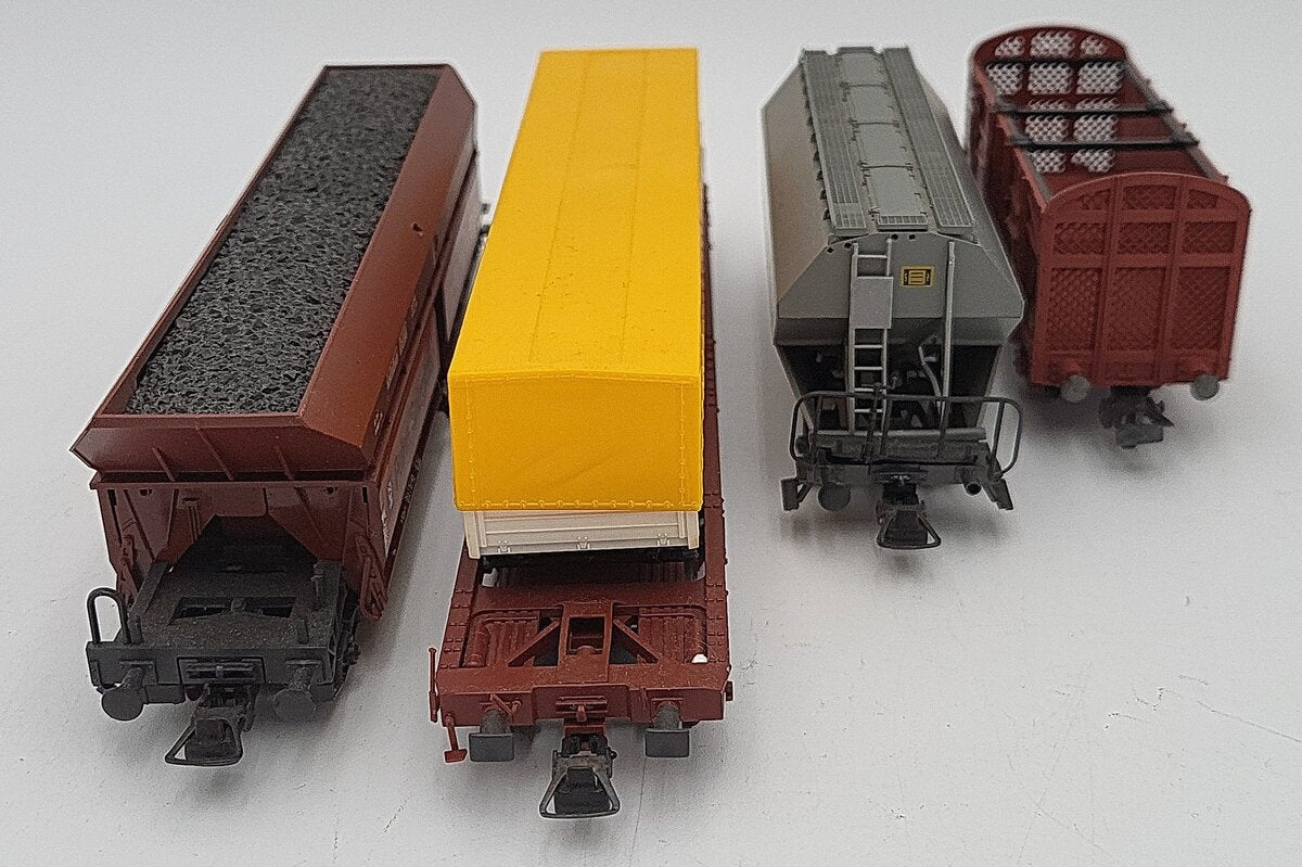 Roco HO Scale Freight Car Assortment: 46391, 46250, 46362, 44314C [4] EX/Box