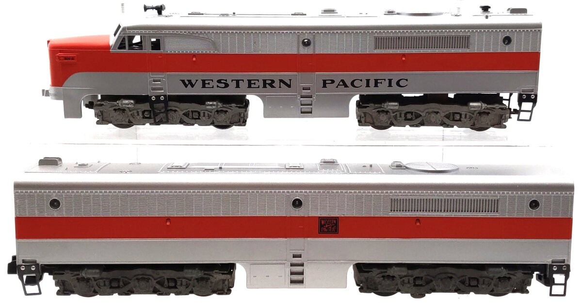 American Flyer Vintage S Gauge Western Pacific Diesel Locomotives w/Repro Shells VG