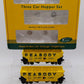 S-Helper 01119 S Gauge Peabody 3-Car 2-Bay Hopper Set LN/Box
