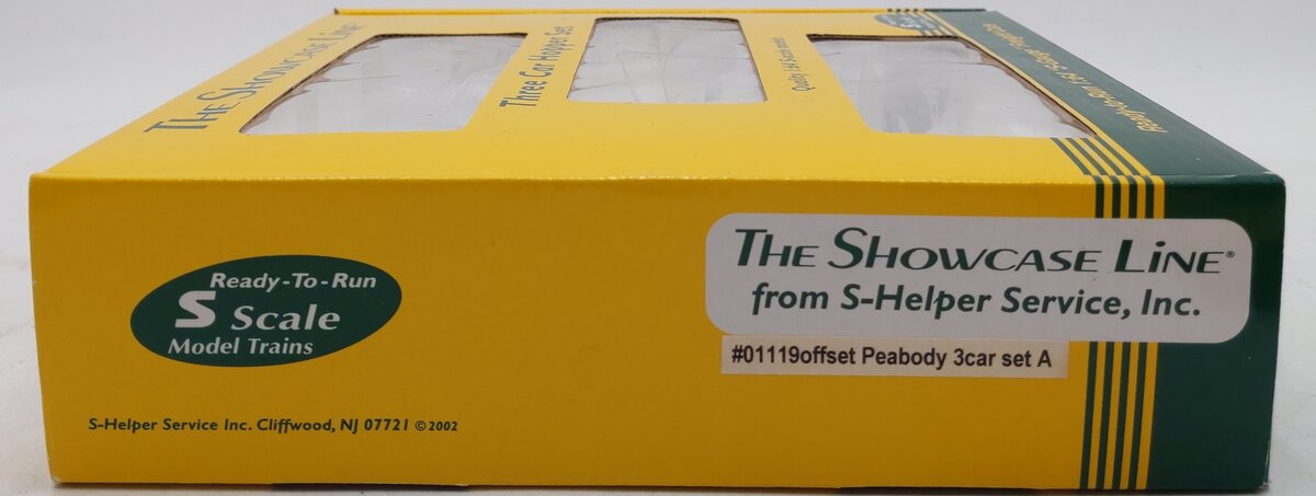 S-Helper 01119 S Gauge Peabody 3-Car 2-Bay Hopper Set LN/Box