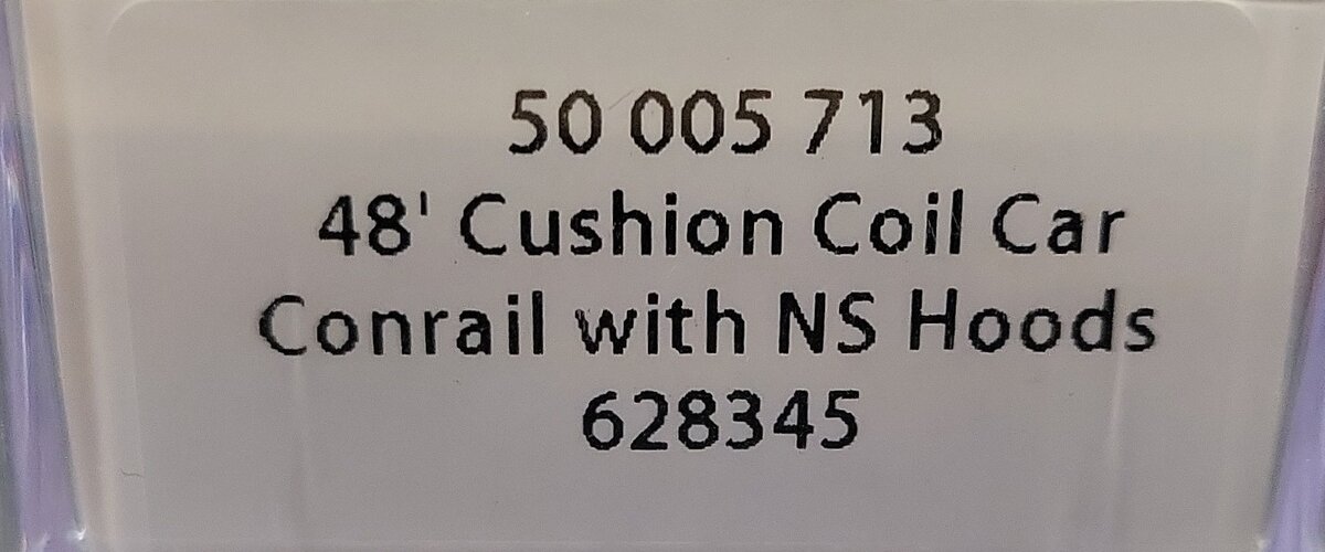 Atlas 50005713 N Conrail 48' Cushion Coil Car with NS Hood #628345 LN/Box