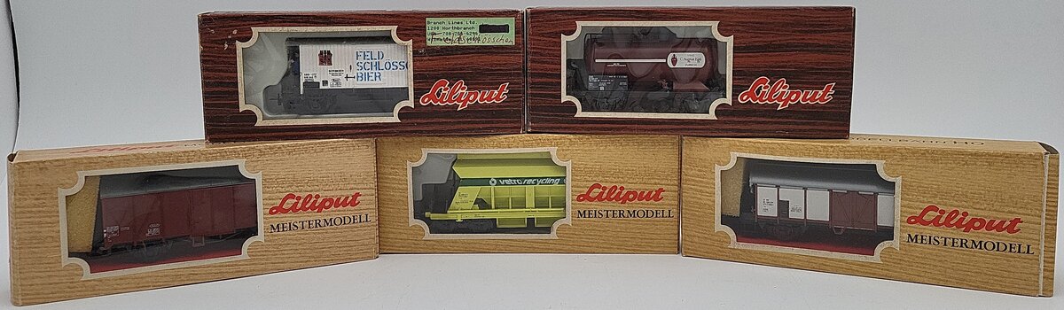 Liliput HO Scale SBB Freight Assortment: 24951, 25058, 23550, 24150, 24652 [5] EX/Box