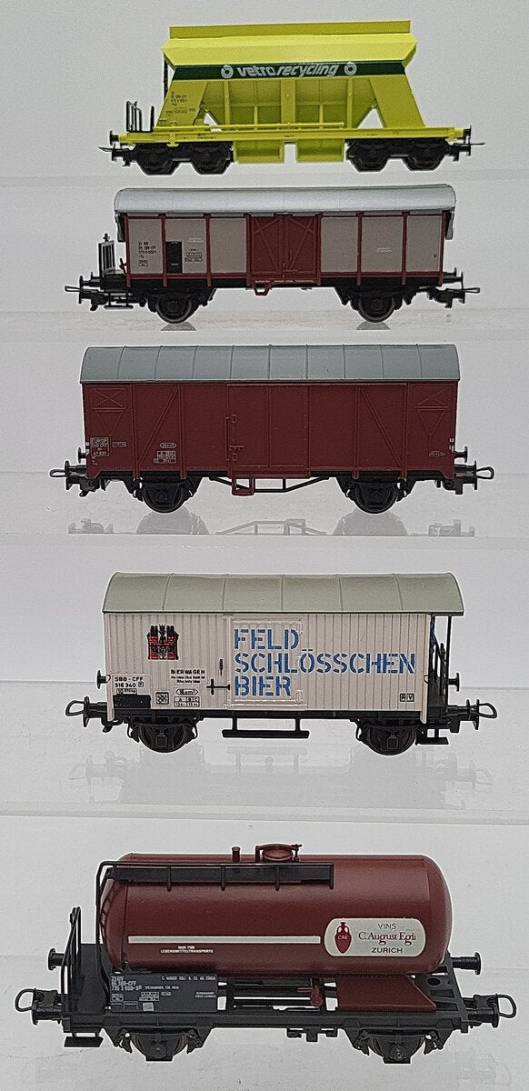 Liliput HO Scale SBB Freight Assortment: 24951, 25058, 23550, 24150, 24652 [5] EX/Box
