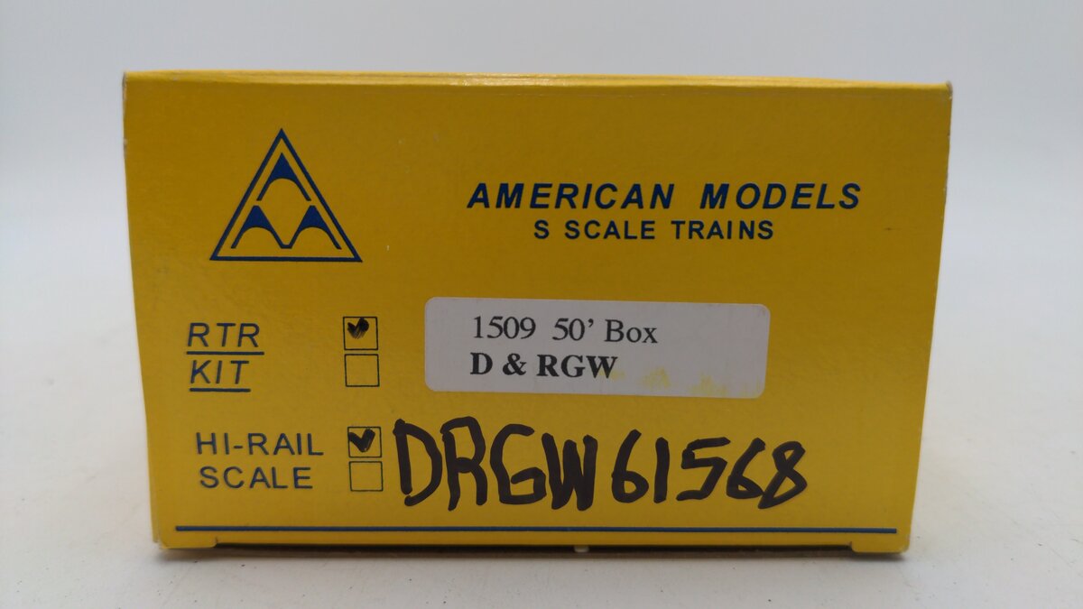 American Models 1509 1509 50' D&RGW Box Car (Hi-Rail) EX/Box