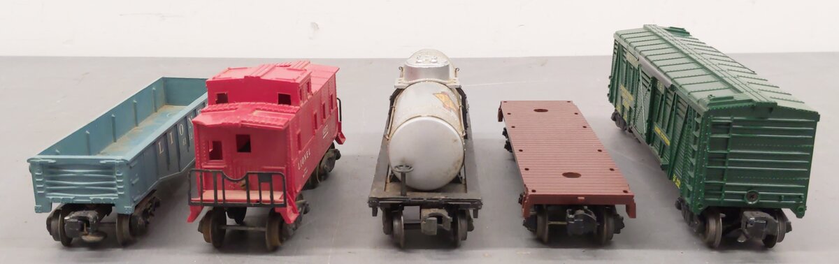 Lionel Vintage O Gauge Freight Cars: 6257, 3356, 2555, 6112, Flatcar [5] VG
