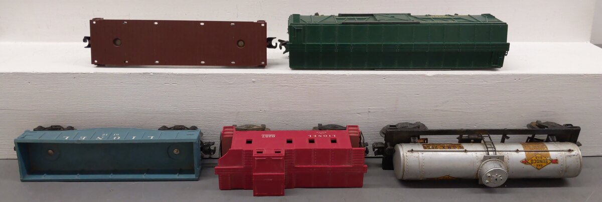 Lionel Vintage O Gauge Freight Cars: 6257, 3356, 2555, 6112, Flatcar [5] VG