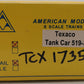 American Models 519-35 S Scale Texaco Tank Car #1735 EX/Box