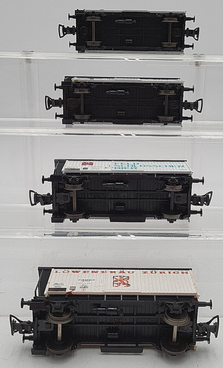 Liliput HO Scale SBB Boxcar Assortment: 24851, 24952, 24951 [4] EX/Box