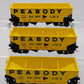 S-Helper 01206 S Gauge Peabody Short Line Hopper Car (Set of 3) LN/Box