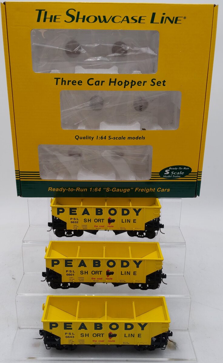 S-Helper 01206 S Gauge Peabody Short Line Hopper Car (Set of 3) LN/Box