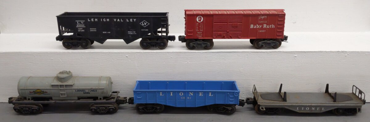Lionel Vintage O Gauge Freight Cars: 6042, 6035, 6465, X6014, 6111 [5] VG