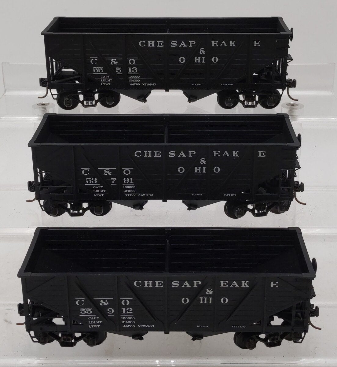 S-Helper 00766 S Scale Chesapeake & Ohio 2-Bay Hopper 3-Car Set LN/Box