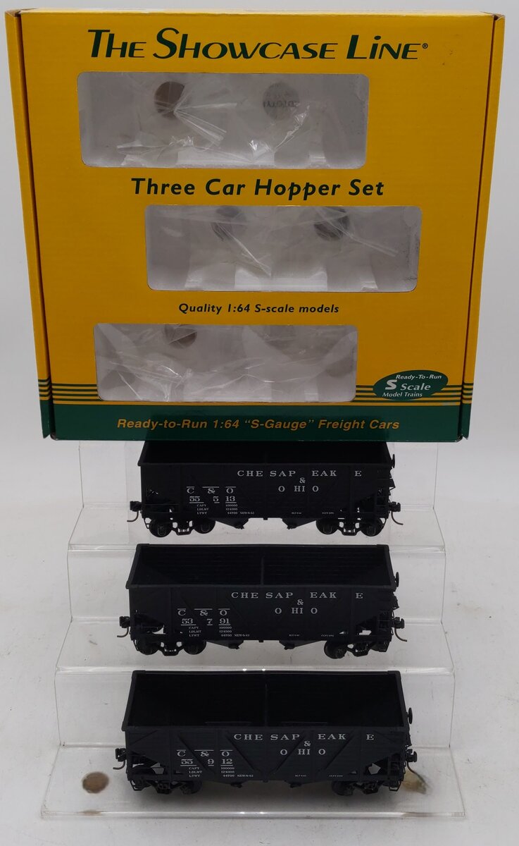 S-Helper 00766 S Scale Chesapeake & Ohio 2-Bay Hopper 3-Car Set LN/Box